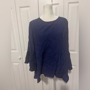 LaRoque Essentials 100% Silk Blouse Royal Blue Small